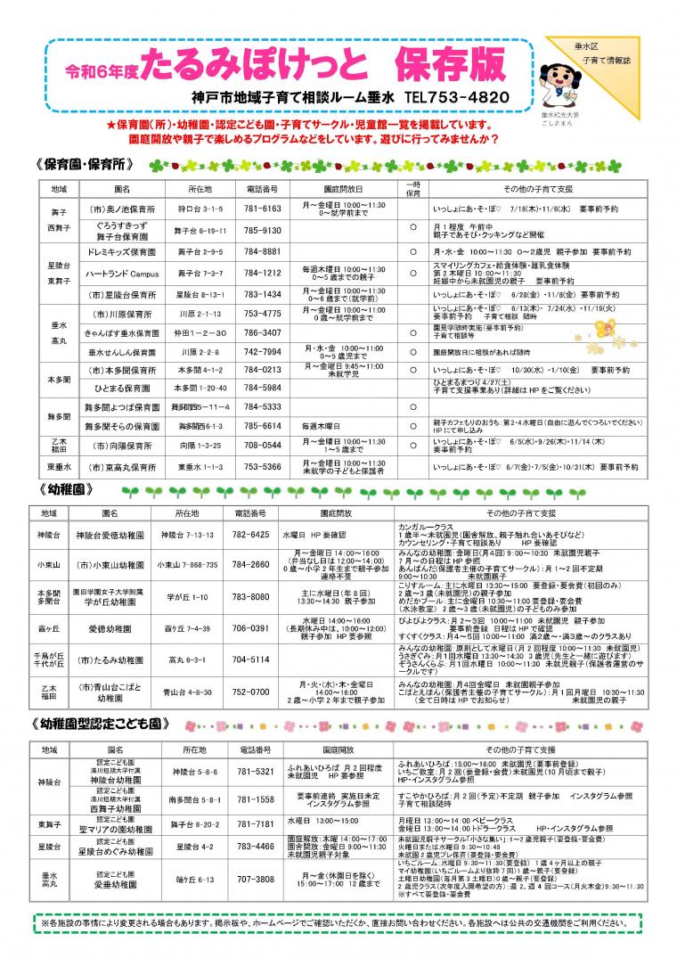 2024年度たるみポケット保存版