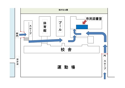 市民図書室への地図