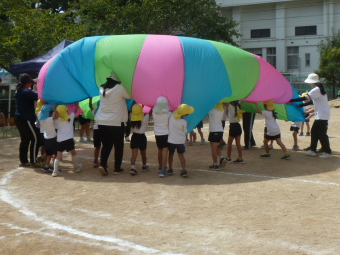 幼稚園で園児が遊ぶ様子