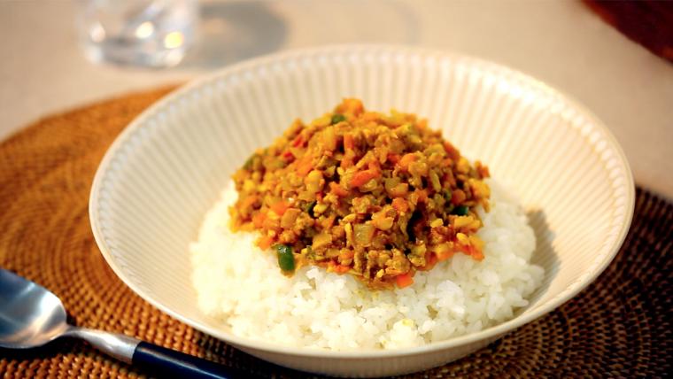 大豆入り野菜キーマカレー