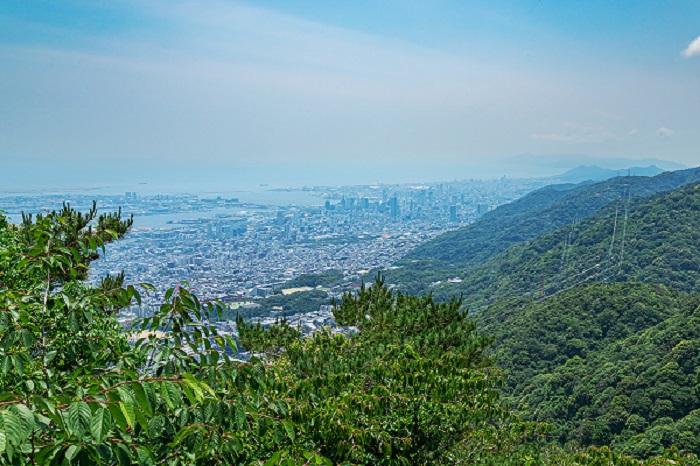 六甲山系の油コブシからの眺望